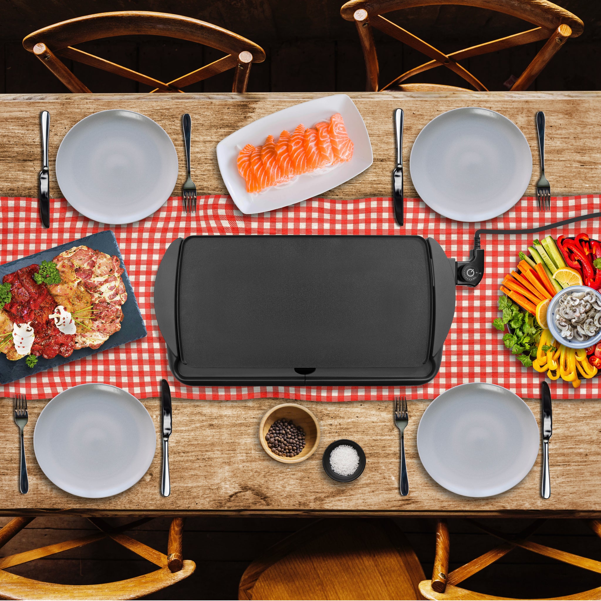 Duronic GP20 Teppanyaki Tischgrill gemeinsames Kochen Erlebnis