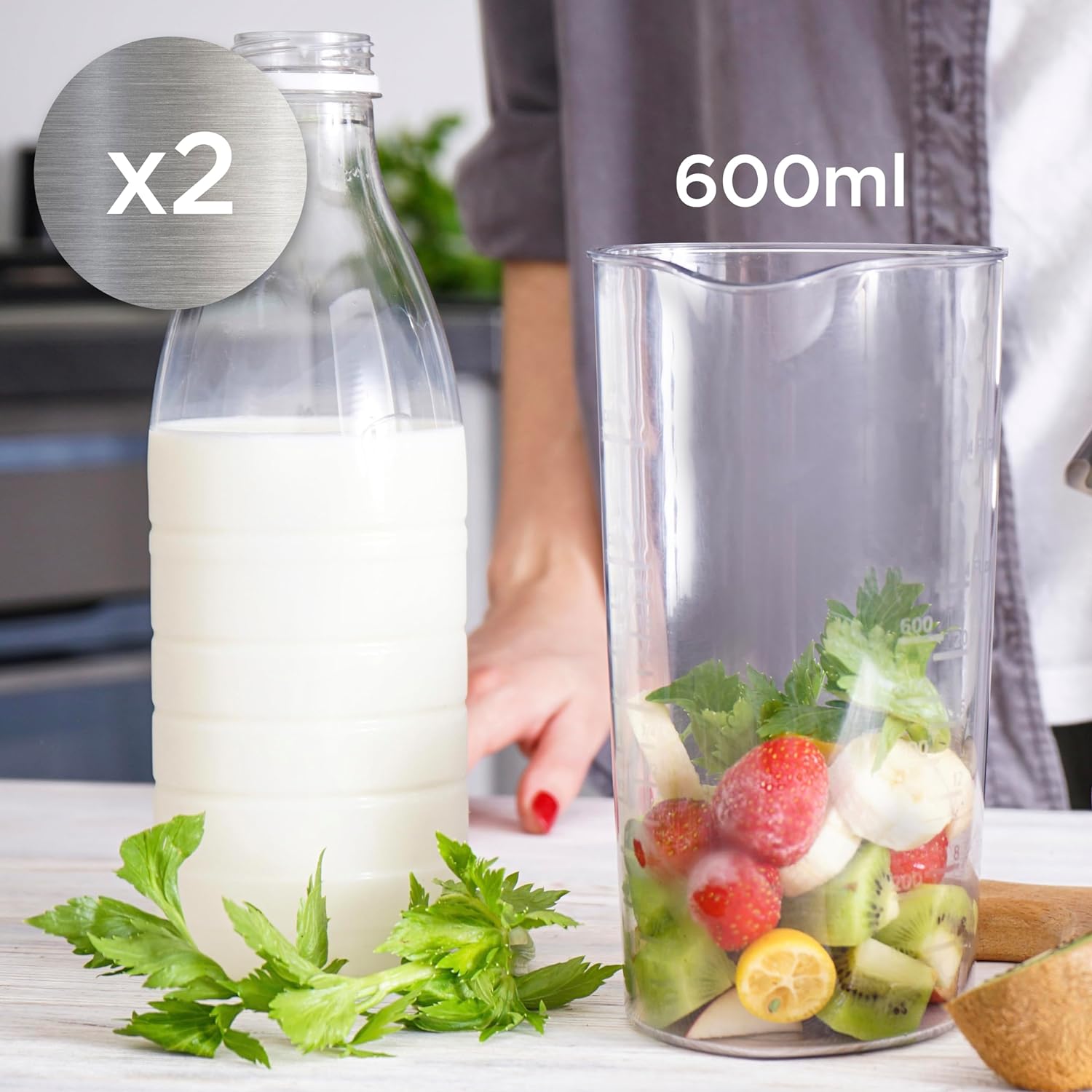 Duronic HB35C Handmixer Pürierstab Kapazität Messbecher