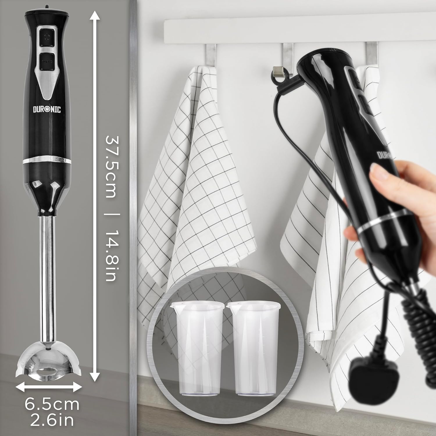 Duronic HB35C Handmixer Pürierstab Maße 