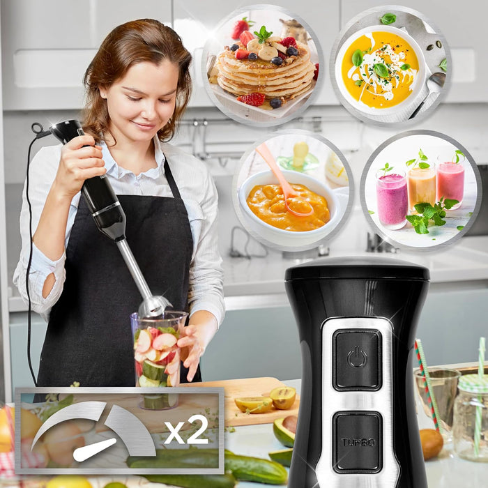 Duronic HB35 Handmixer Pürierstab Set pürieren mixen zwei Geschwindigkeitsstufen 