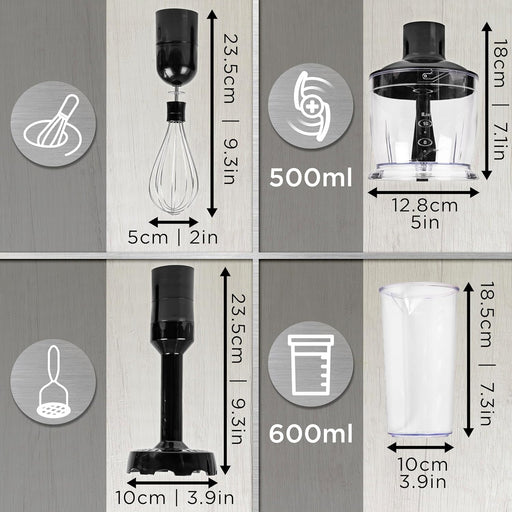 Duronic HBA35 Handmixer Pürierstab Zubehör Maße Kapazität