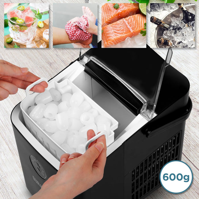 Duronic ICM12 BK Eiswürfelmaschine 600g Eiswürfel für Drinks zum Kühlen zum Frischhalten genutzt werden