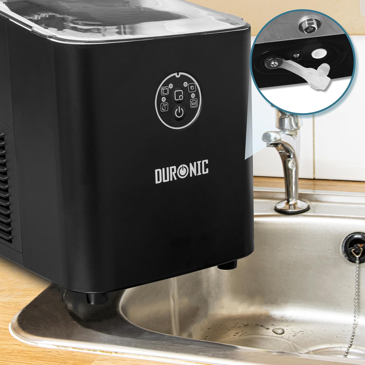 Duronic ICM12 BK Eiswürfelmaschine Auslaufventil