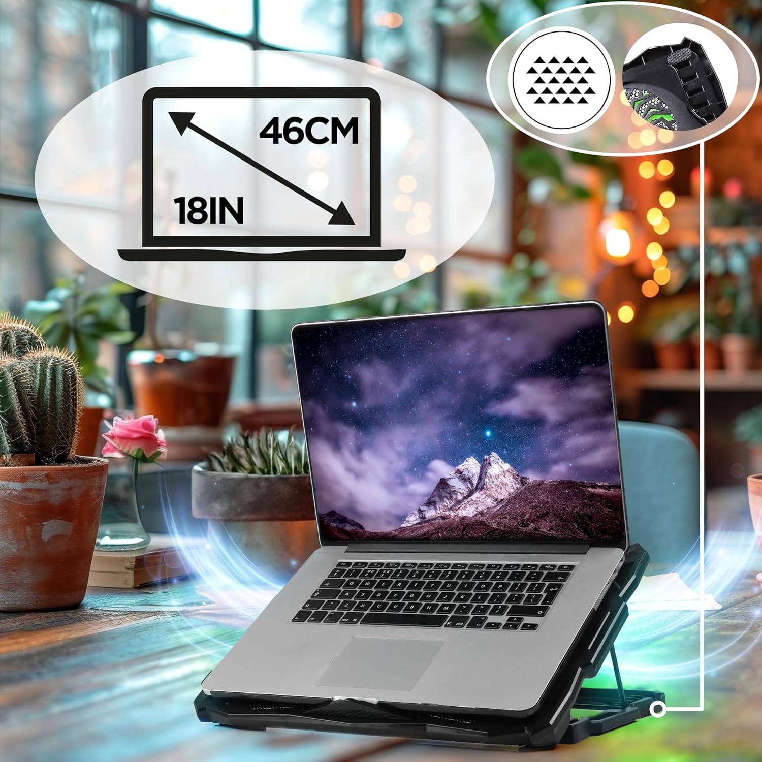 Duronic LC1 Laptopkühler Laptops bis 18 Zoll Antirutschpads