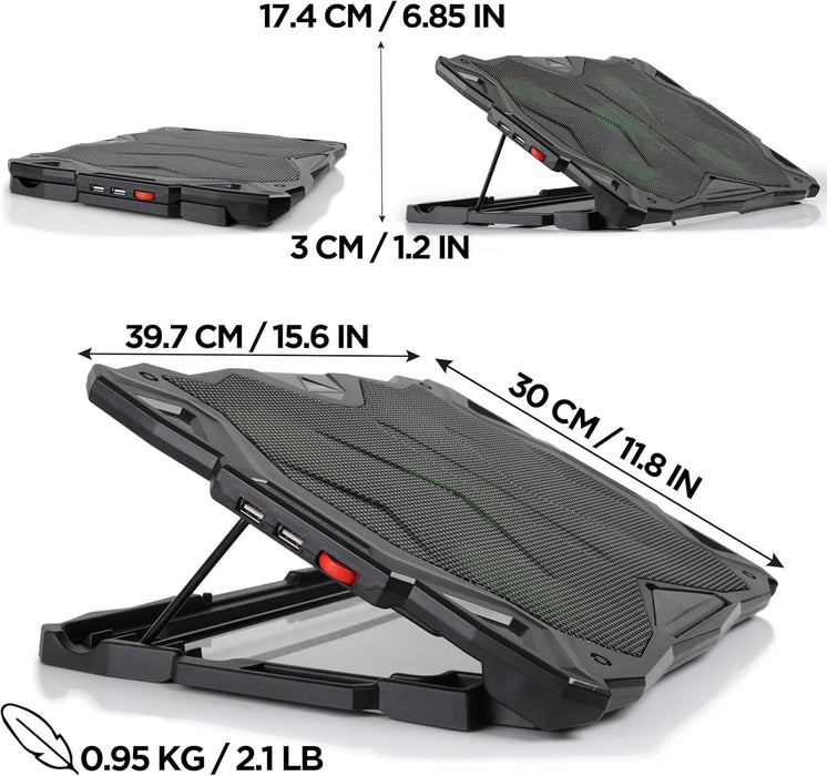 Duronic LC1 Laptopkühler Maße leichtes Gewicht 950g höhenverstellbar