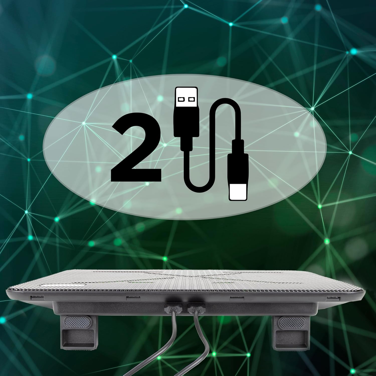 Duronic LC2 Laptopkühler Hinterseite mit 2 USB Anschlüssen 