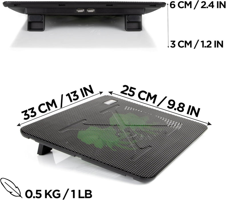 Duronic LC2 Laptopkühler Maße leichtes Gewicht 500g höhenverstellbar