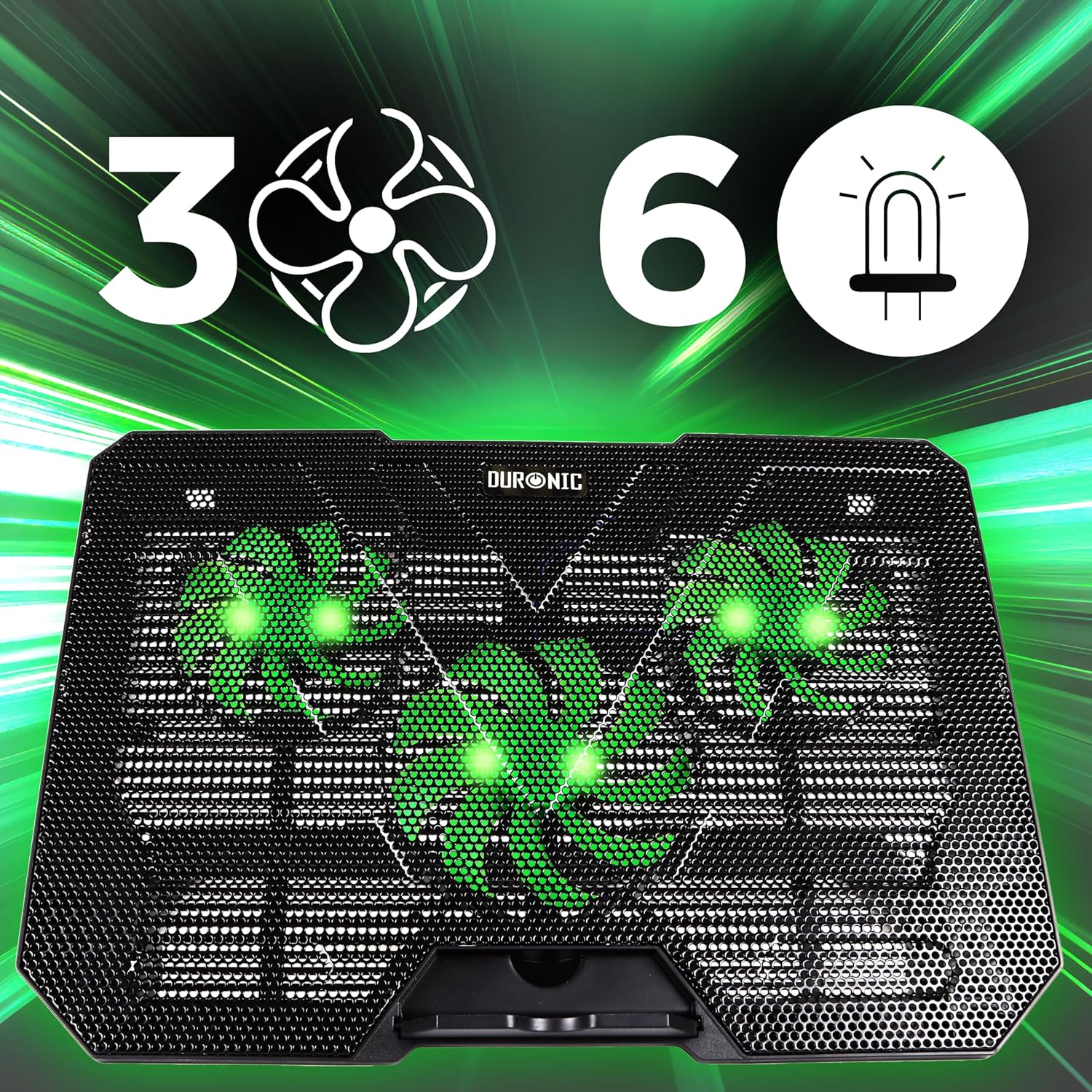 Duronic LC3 Laptopkühler 3 Lüfter 6 LED