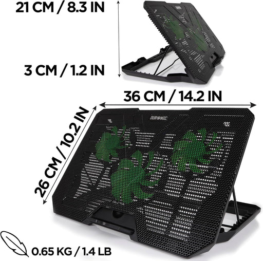 Duronic LC3 Laptopkühler Maße leichtes Gewicht 650g höhenverstellbar