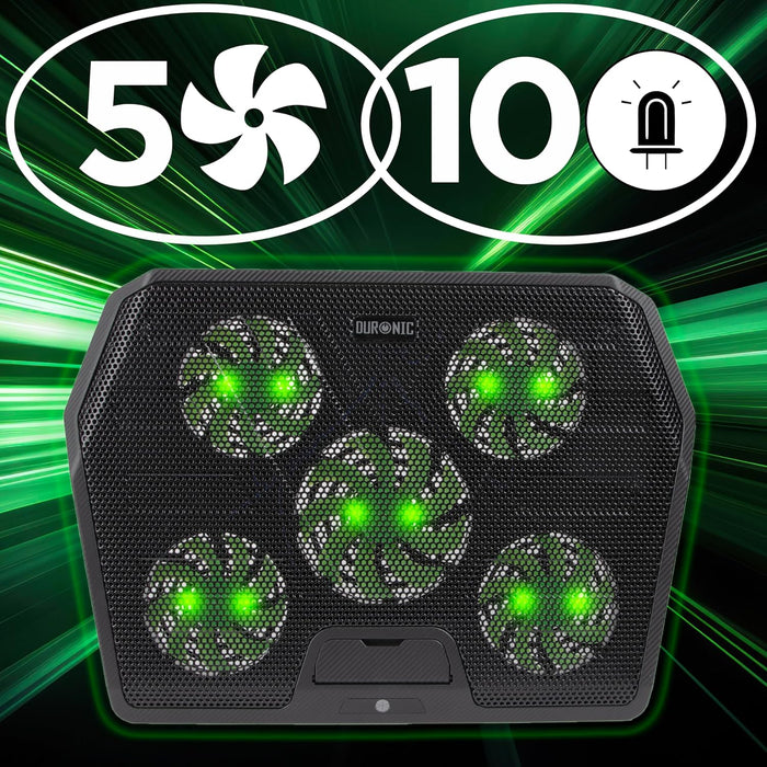 Duronic LC4 Laptopkühler 5 Lüfter 10 LED