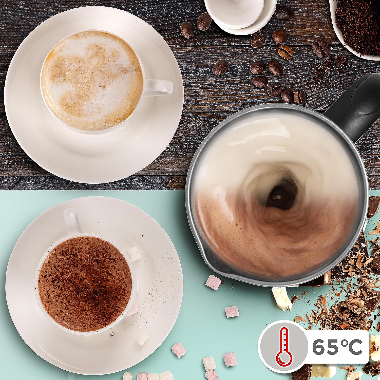 Duronic MF300 Milchaufschäumer Warmer Milchschaum und heißer Kakao