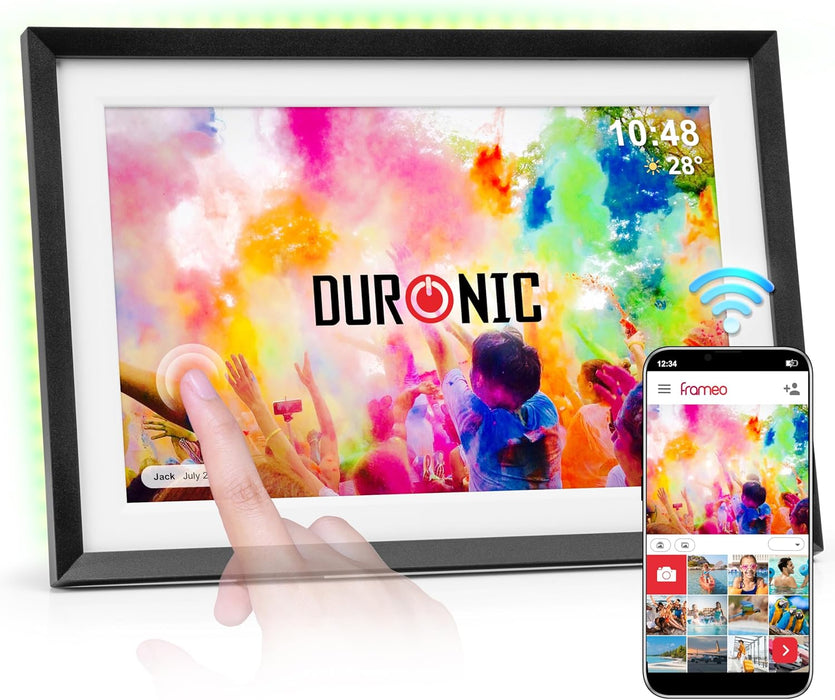Duronic PF2A BK digitaler Bilderrahmen Frontansicht Frameo App
