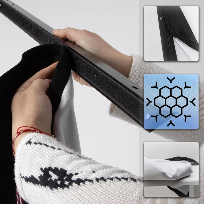 Duronic SFPS100 Leinwand Bezug lässt sich mit Klett verbinden