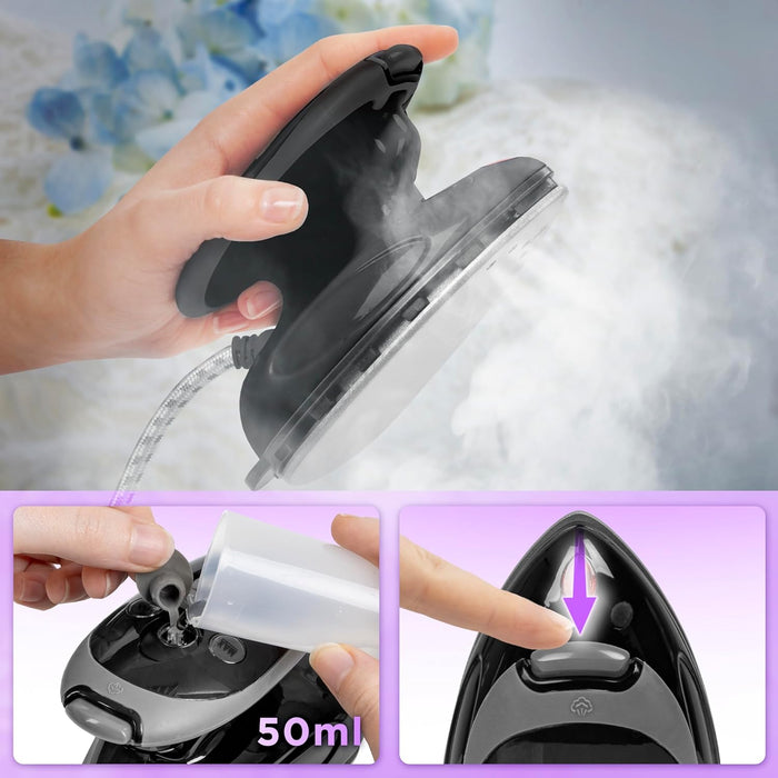 Duronic SI2 BK Reisebügeleisen Dampffunktion 50ml Wassertank