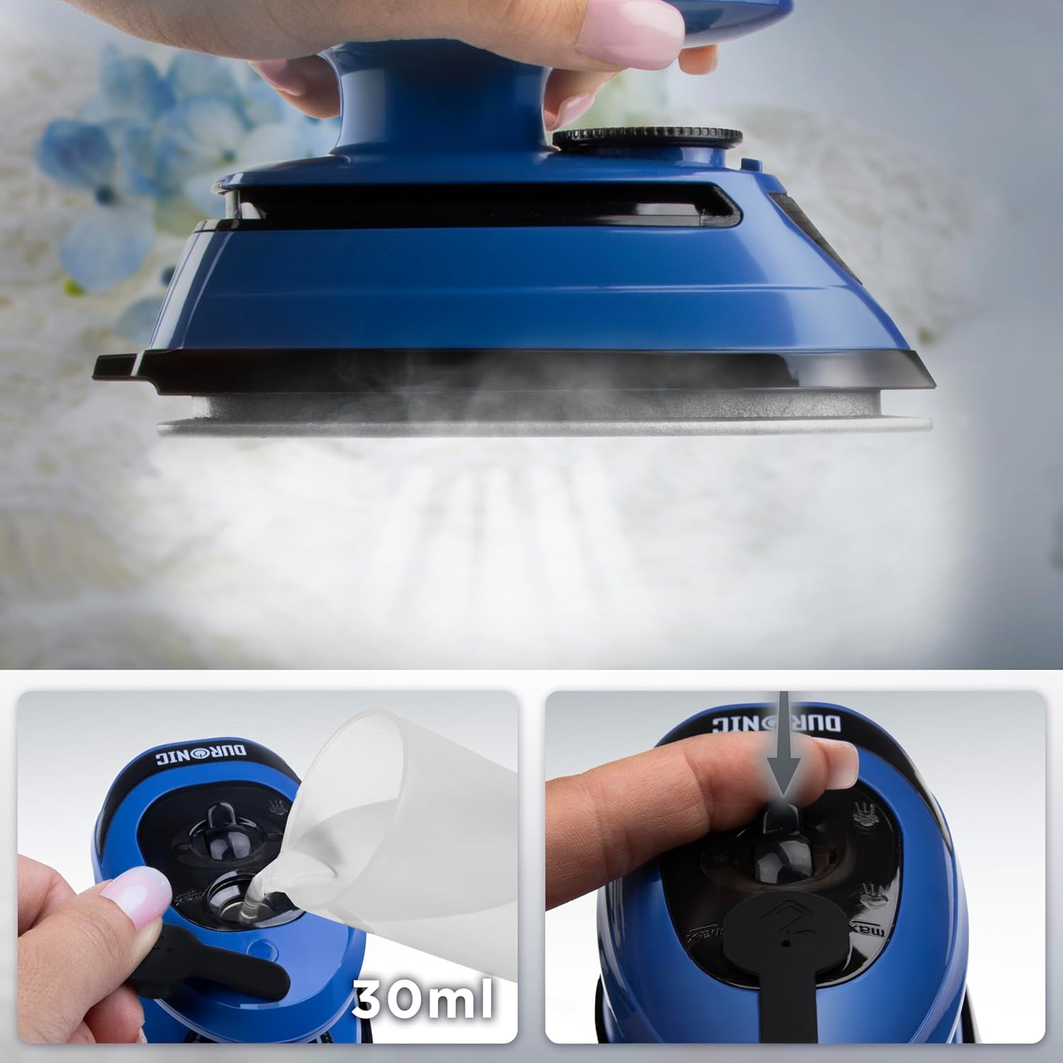Duronic SI4 BB Reisebügeleisen Dampf Wassertank Dampfbügeleisen
