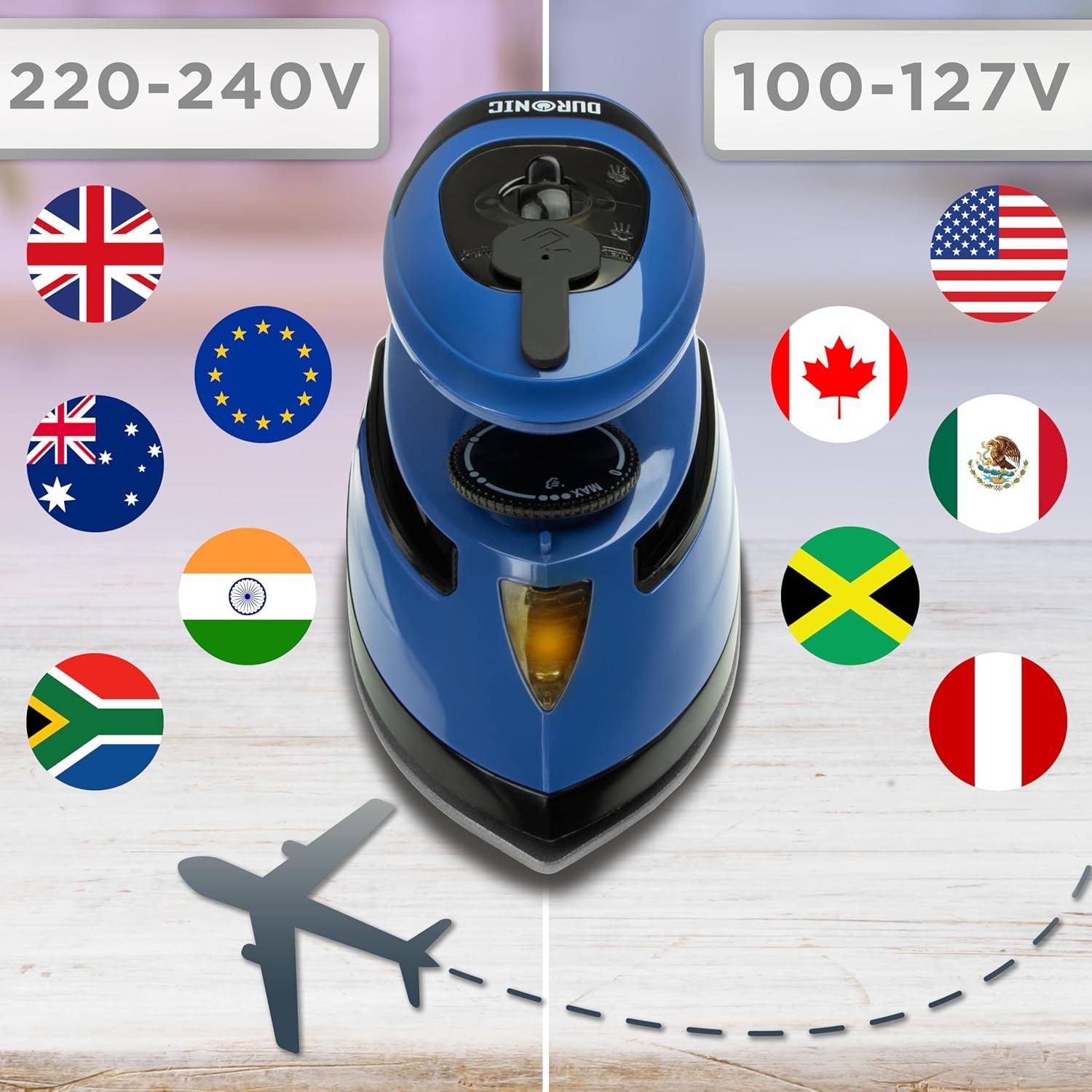 Duronic SI4 BB Reisebügeleisen Internationale Spannung