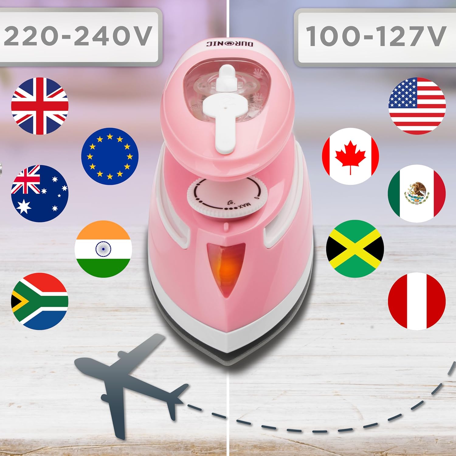 Duronic SI4 PW Reisebügeleisen Internationale Spannung