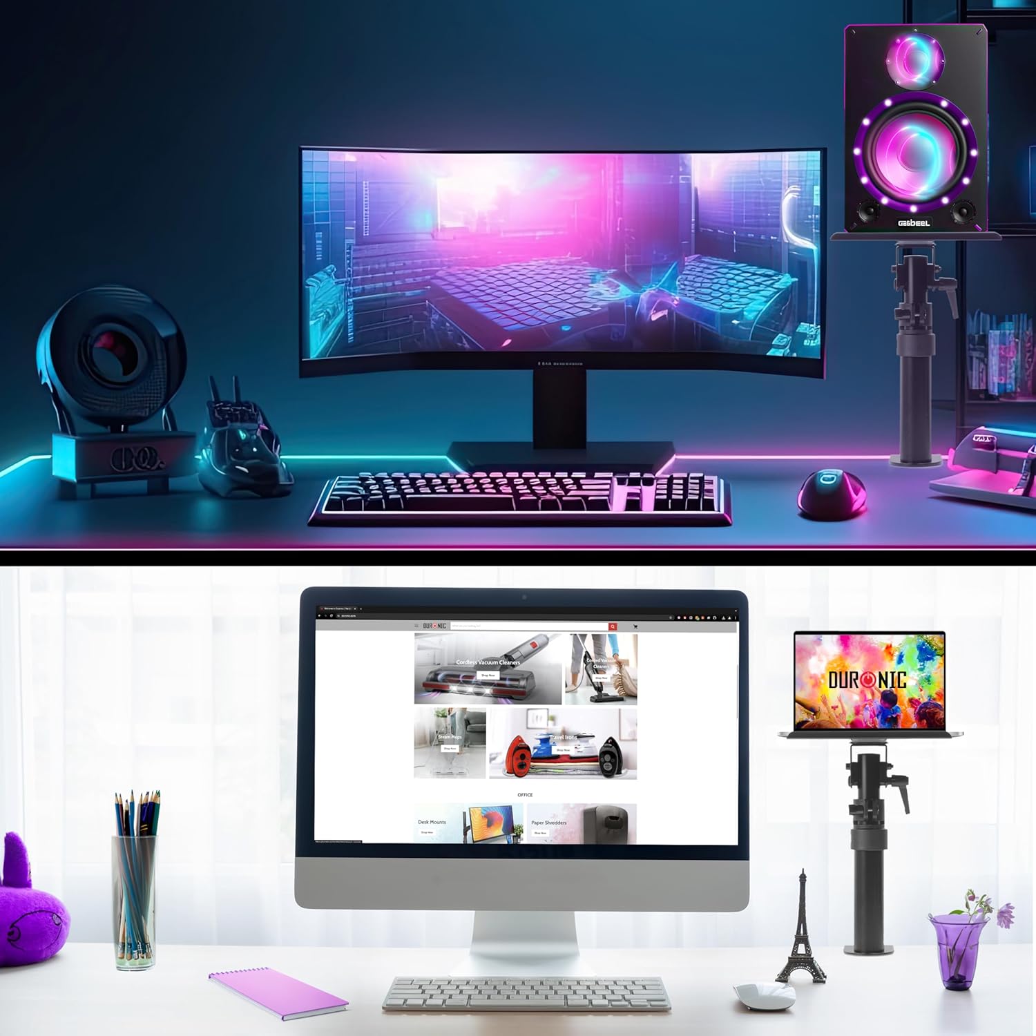 Duronic SPS15 Lautsprecherständer PC Computer Gaming Setup