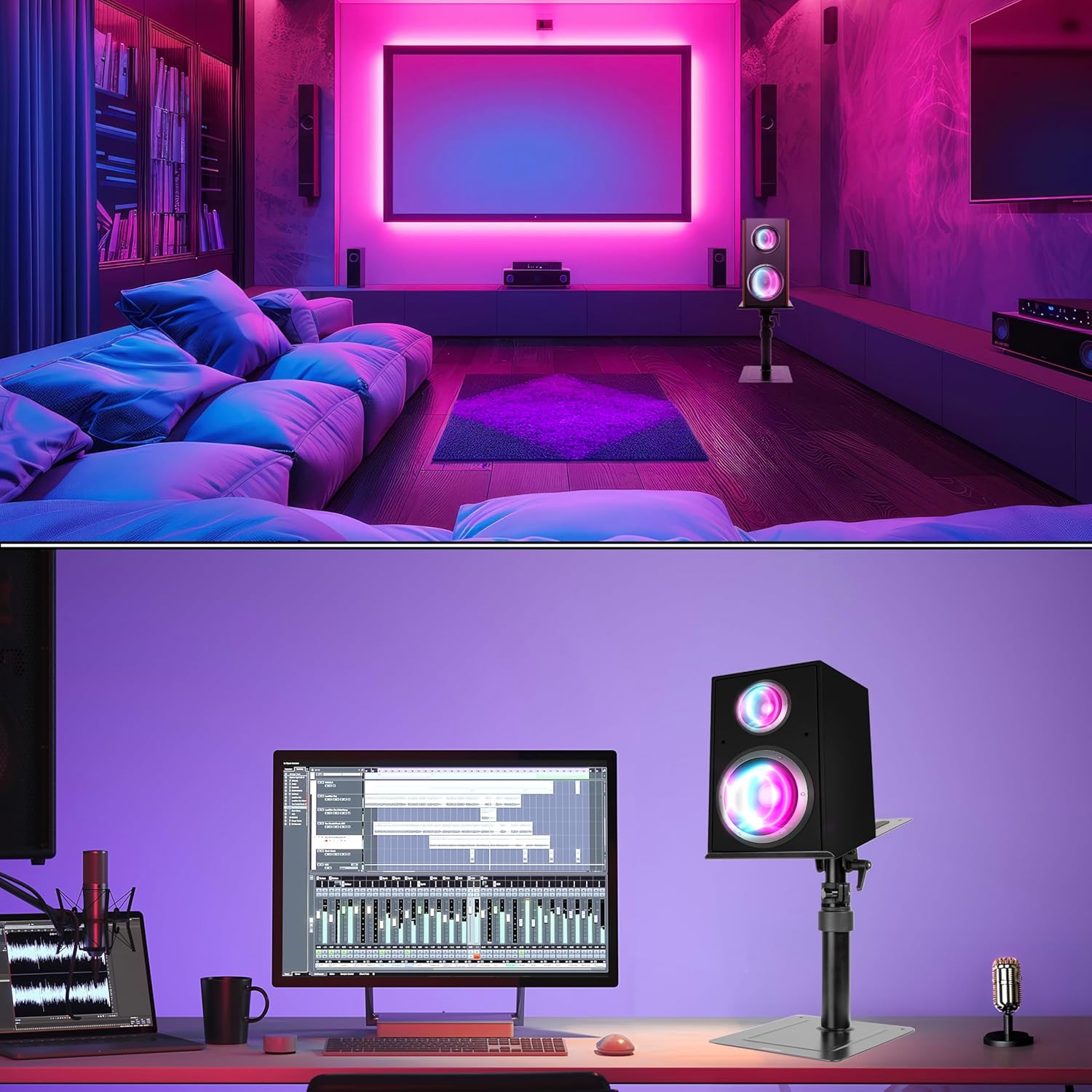 Duronic SPS20 Lautsprecherständer Wohnzimmer Heimkino PC Computer Setup