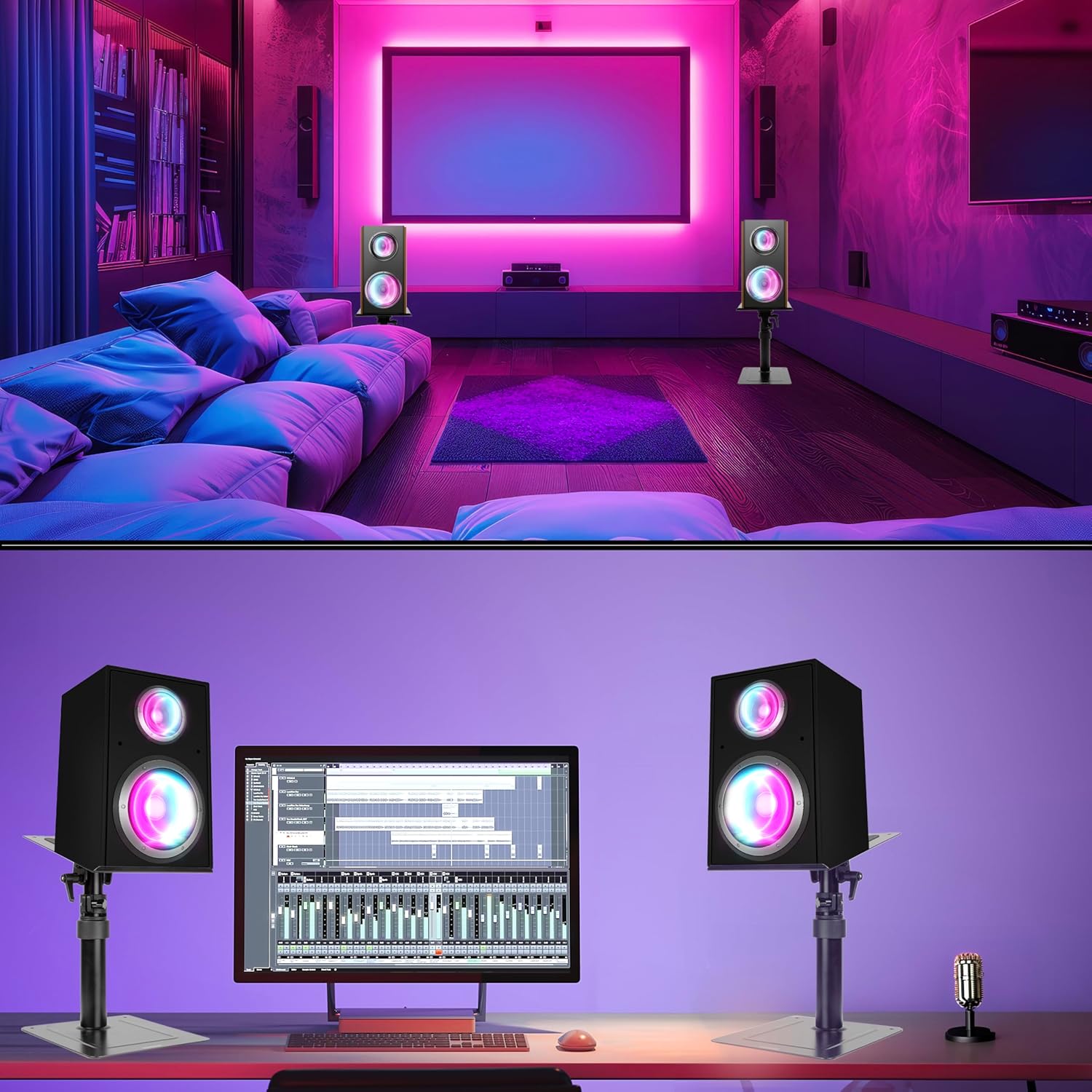 Duronic SPS30 Lautsprecherständer Wohnzimmer Heimkino PC Computer Setup
