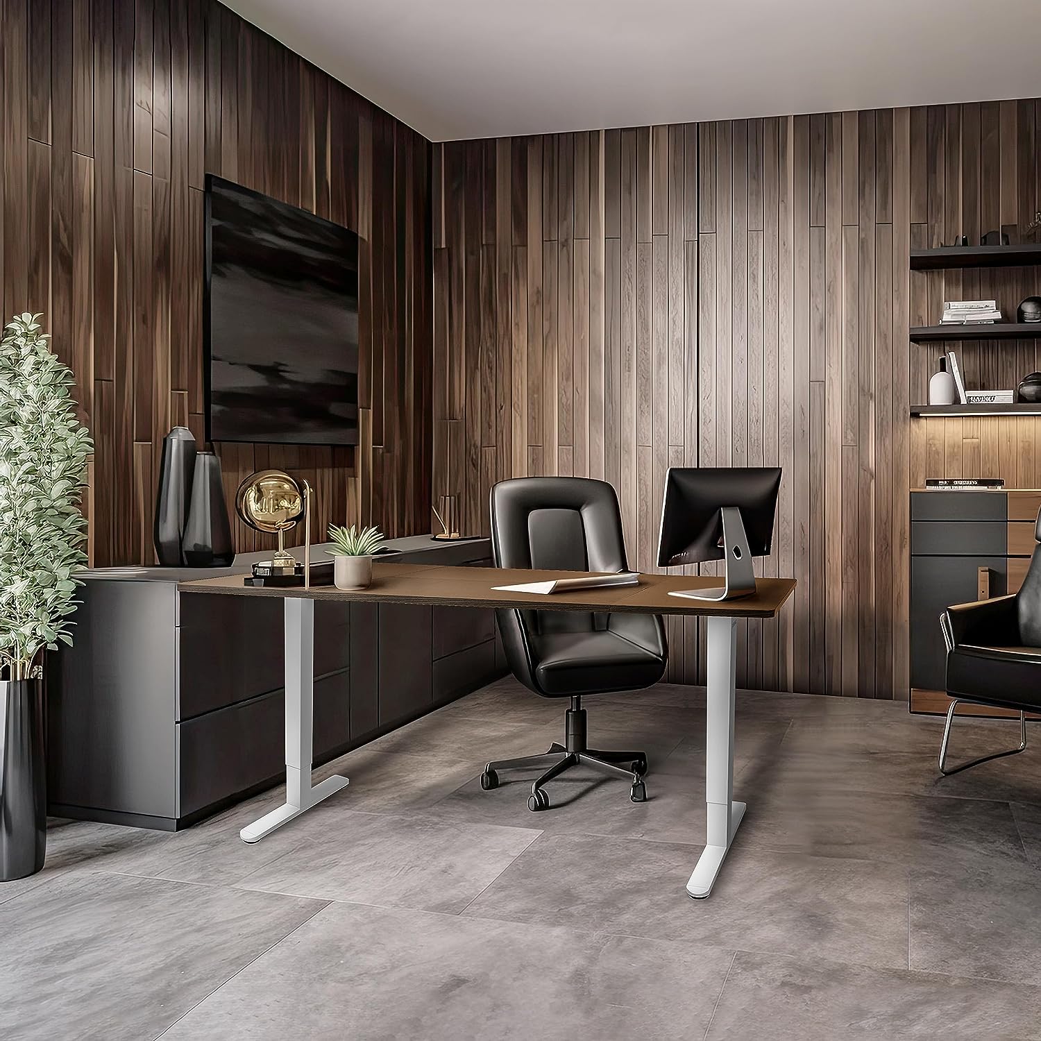 Duronic TM61 WE Tischgestell Beispielbild im Home Office