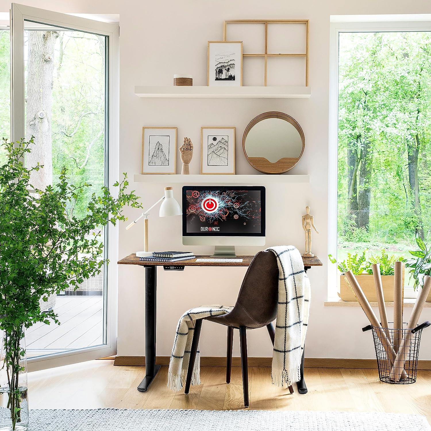 Duronic TT140 AO Tischplatte Beispiel Schreibtisch im Wohnzimmer