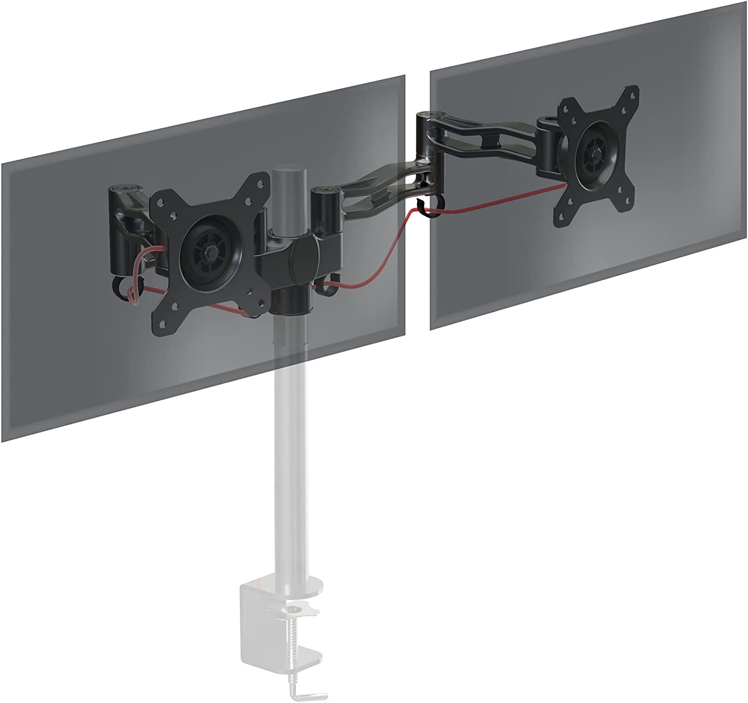 Duronic DM35P2 Monitorarme | 2 Monitorhalterungen für Monitorständer | Aluminium | VESA 75/100 | Zusatzarme für DM35-Serie | Einzelteil für alle Duronic Stangen | Monitorhalter für 2 Displays