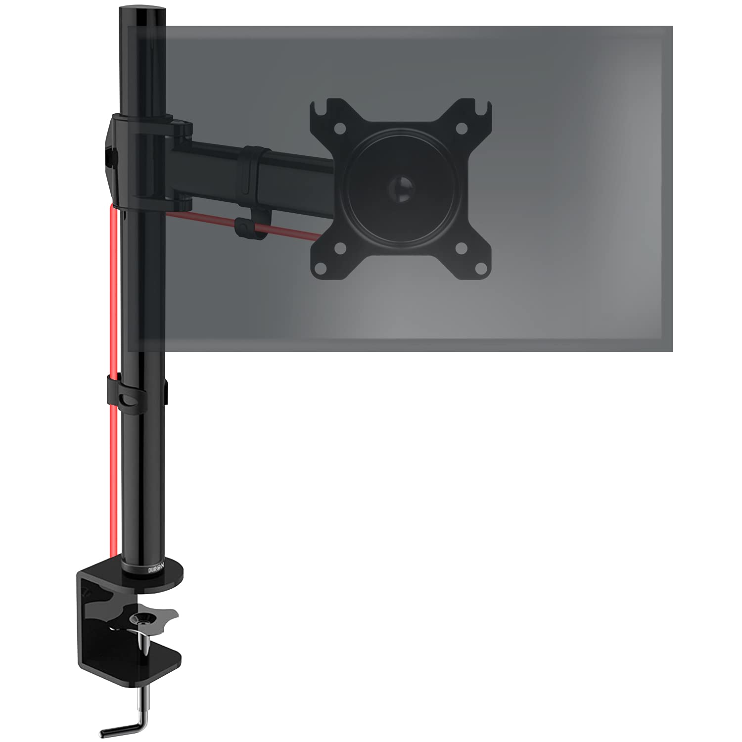 Duronic DM251X2 Monitor-Halterung 1 Monitor für 13-27 Zoll Flach & Curved Bildschirm-Halterung 8kg, Monitor Tischhalterung Höhenverstellbar Neigbar Schwenkbar Drehbar, Vesa halterung, Monitor-Arm