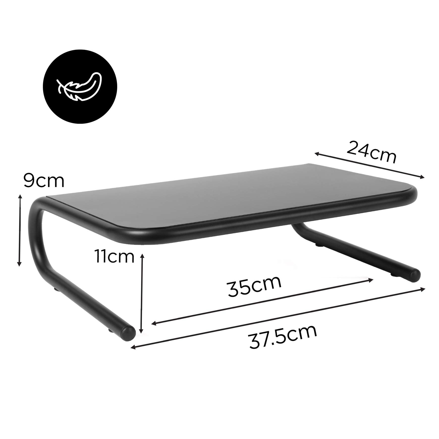 Duronic DM071 | Laptop und Bildschirmerhöhung für Schreibtische | 10 kg Kapazität | Ergonomische Monitorhalterung Schwarz | Monitorerhöhung 37 cm x 24 cm | Notebookständer | TV Ständer