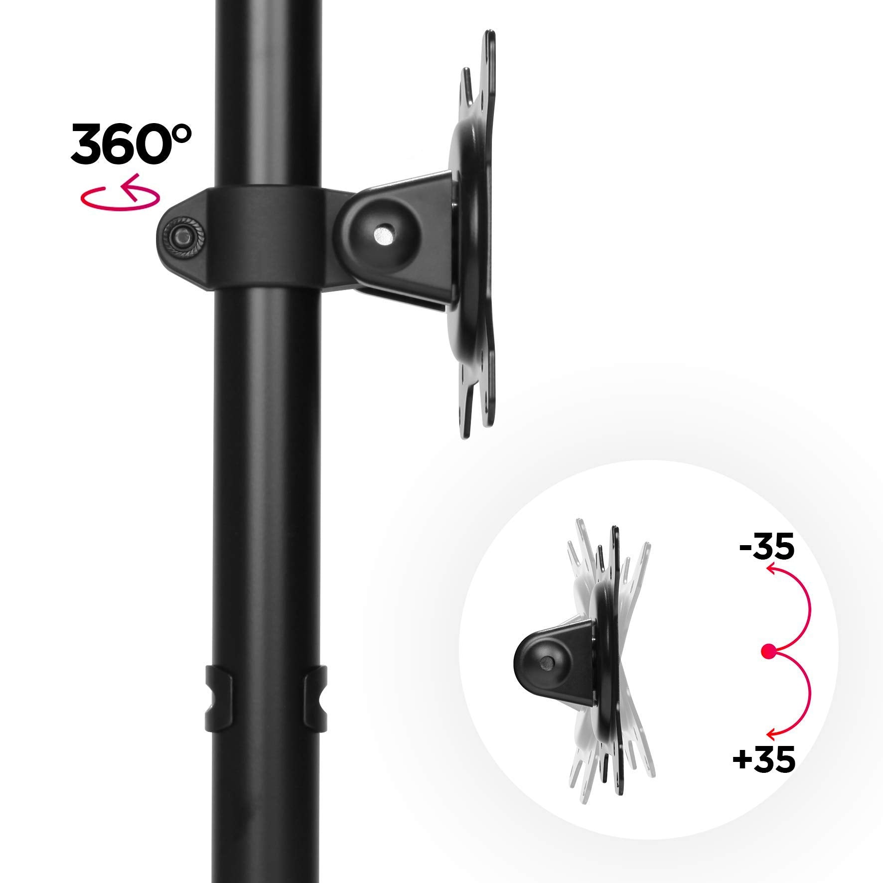 Duronic DM151X1 Monitor-Halterung 1 Monitor für 13-27 Zoll Flach & Curved Bildschirm-Halterung 8kg, Monitor Tischhalterung Höhenverstellbar Neigbar Schwenkbar Drehbar, Vesa halterung, Monitor-Arm