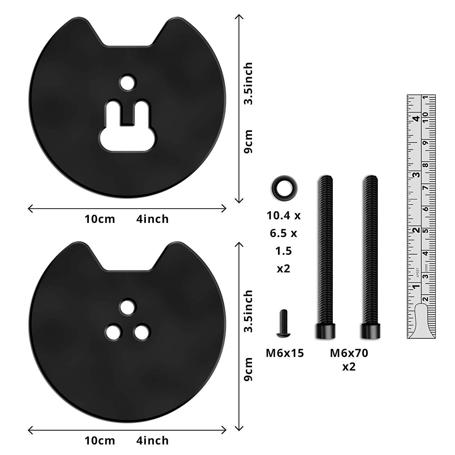 Duronic DM-GR-01 BK Grommet | Befestigungsplatte für Monitorhalterungen | Verbindungsstück für Montage durch Tischplatte | Zubehör für Duronic Monitorarme der Serien DM15, DM25, DM35, DM45 und DM75