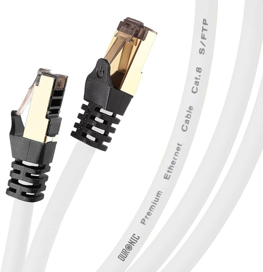 Duronic CAT8 WE 15 m Ethernet Netzwerkkabel | S/FTP Ethernet-Netzwerkkabel | Superschneller Patch-Ethernet-Kabel | Bis zu 2 GHz / 2000 MHz | RJ45-Anschlüsse | 40 Gigabit Datenübertragung