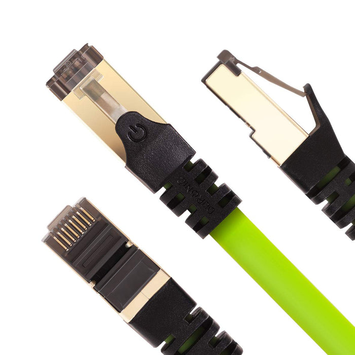 Duronic CAT8 GN 0,5 m Ethernet Netzwerkkabel | S/FTP Ethernet-Netzwerkkabel | Superschneller Patch-Ethernet-Kabel | Bis zu 2 GHz / 2000 MHz | RJ45-Anschlüsse | 40 Gigabit Datenübertragung