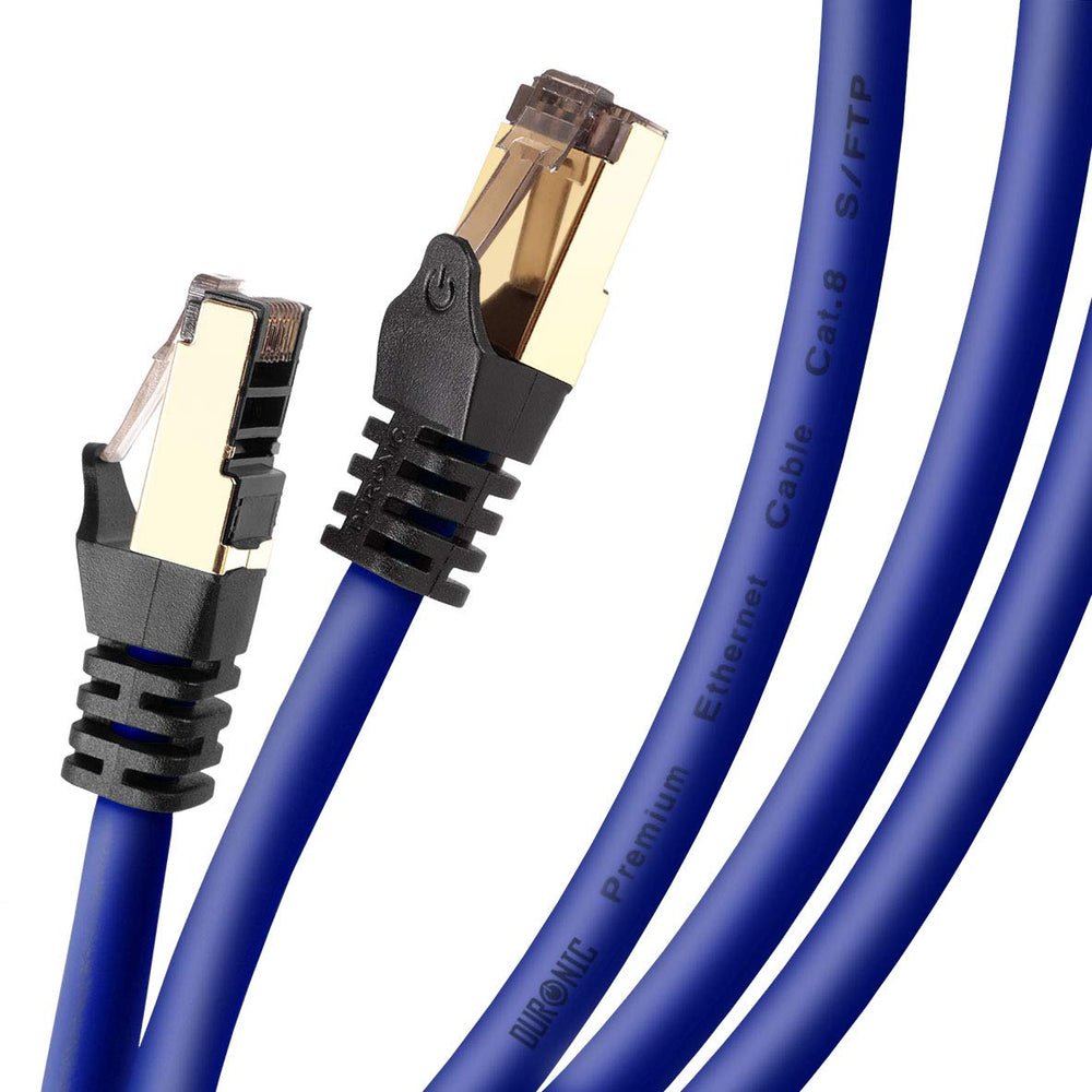 Duronic CAT8 BE 1,5 m Ethernet Netzwerkkabel | S/FTP Ethernet-Netzwerkkabel | Superschneller Patch-Ethernet-Kabel | Bis zu 2 GHz / 2000 MHz | RJ45-Anschlüsse | 40 Gigabit Datenübertragung