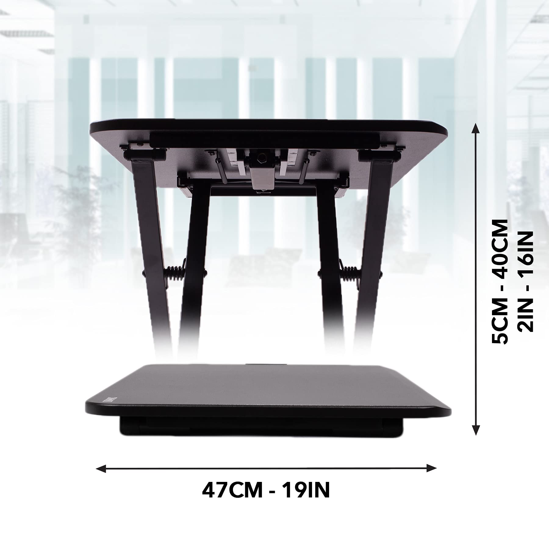 Duronic DM05D24 Schreibtischaufsatz | Workstation 74 x 47 cm | Computertisch höhenverstellbar 5 bis 40 cm | Stehpult für PC und Laptop | Sitz-Steh Schreibtisch bis 10 kg | Steharbeitsplatz HomeOffice