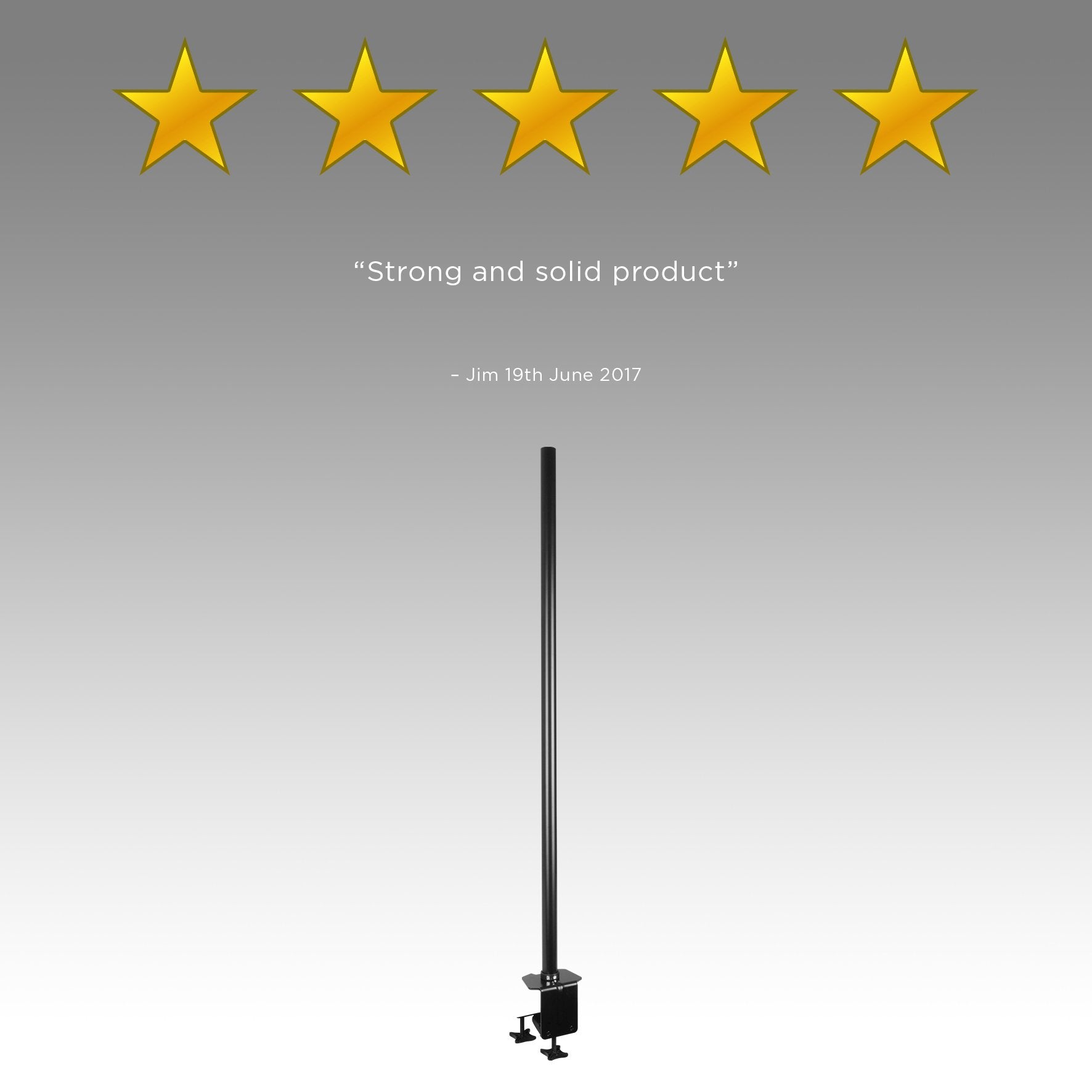 Duronic DM45POLE 105 cm Stange | Erweiterung für Monitorhalterung | Große Tischklemme mit drei Klemmen | Kompatibel mit Tischhalterung von Duronic | Hohe Flexibilität in Monitorhöhe | Verlängerung