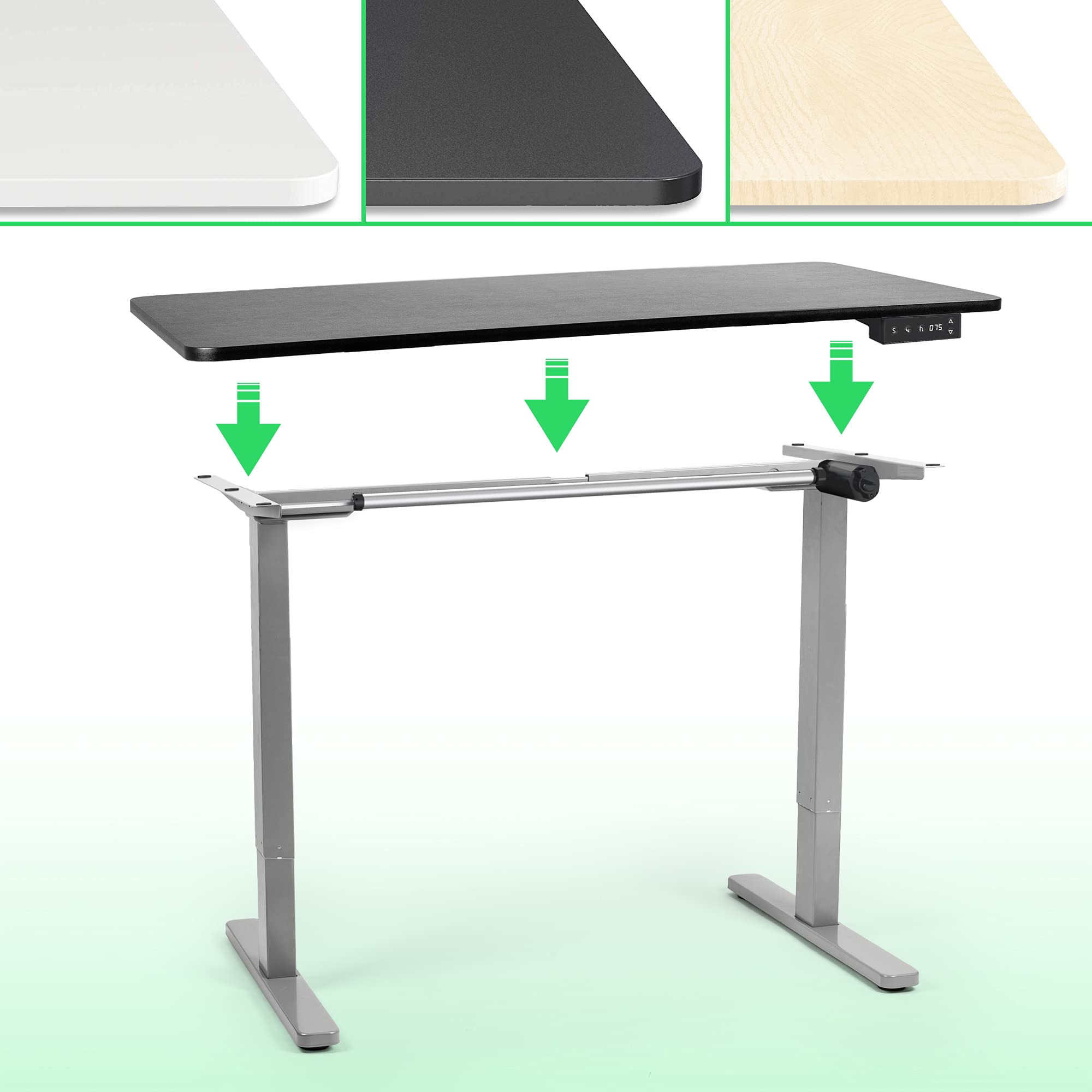 Duronic TM12 GY Schreibtisch Tischgestell | Elektrisch höhenverstellbar bis 120 cm | Gestell für Tischplatten bis 140 cm | Tischbein stufenlos mit 1 Motor | 2 Memory Slots | Computertisch Home Office