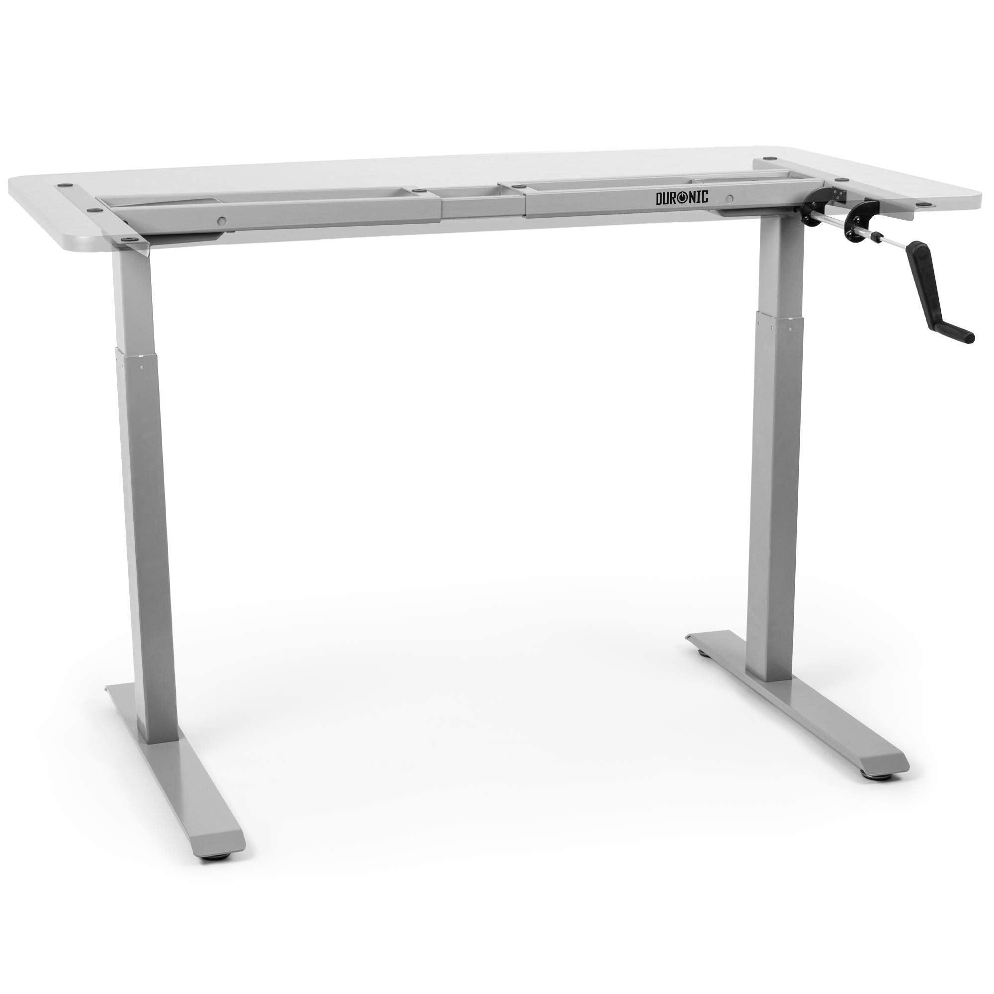 Duronic TM00 GY Schreibtisch Tischgestell | Manuell höhenverstellbar bis 116 cm | Gestell für Tischplatten bis 160 cm | Tischbein stufenlos einstellbar mit Handkurbel | Computertisch Home Office