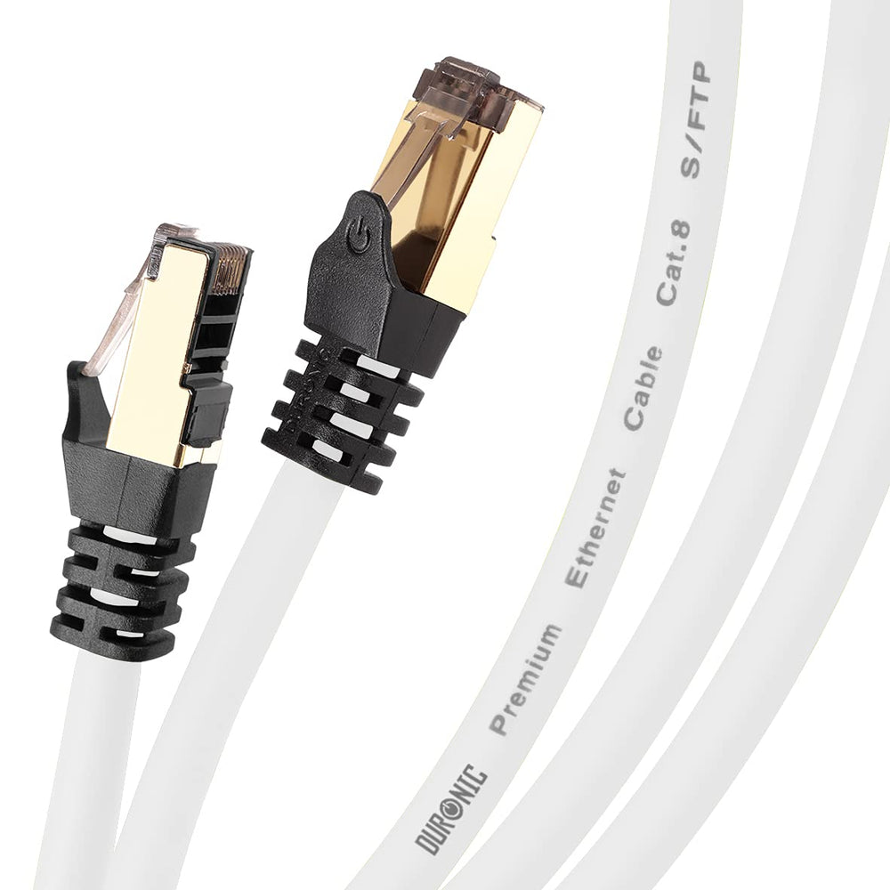 Duronic CAT8 WE 3 m Ethernet Netzwerkkabel | S/FTP Ethernet-Netzwerkkabel | Superschneller Patch-Ethernet-Kabel | Bis zu 2 GHz / 2000 MHz | RJ45-Anschlüsse | 40 Gigabit Datenübertragung