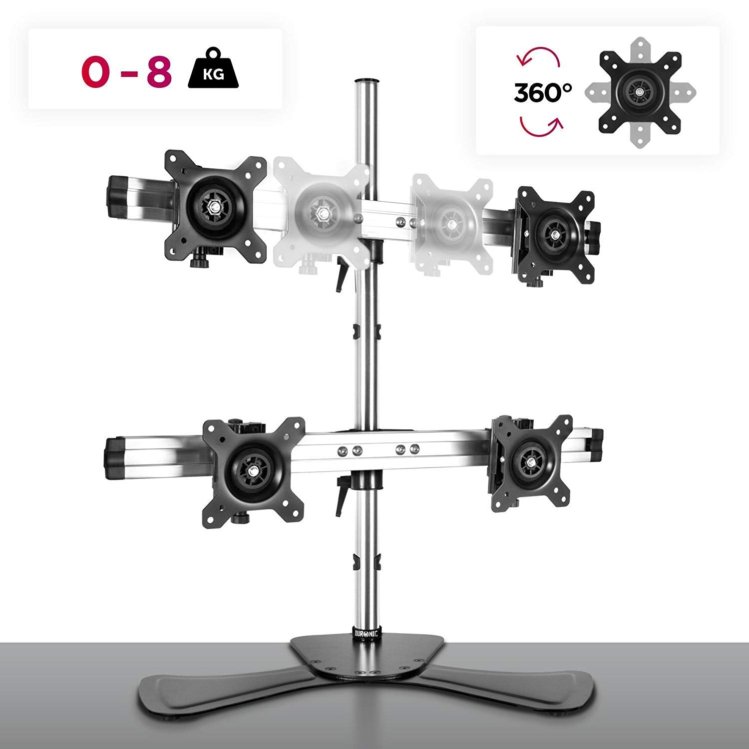 Duronic DM754 Monitorhalterung | Tischhalterung | Standfuß | Monitorständer für einen LCD | LED Computer Bildschirm | Fernsehgerät mit Neig, Schwenk und Rotierfunktion