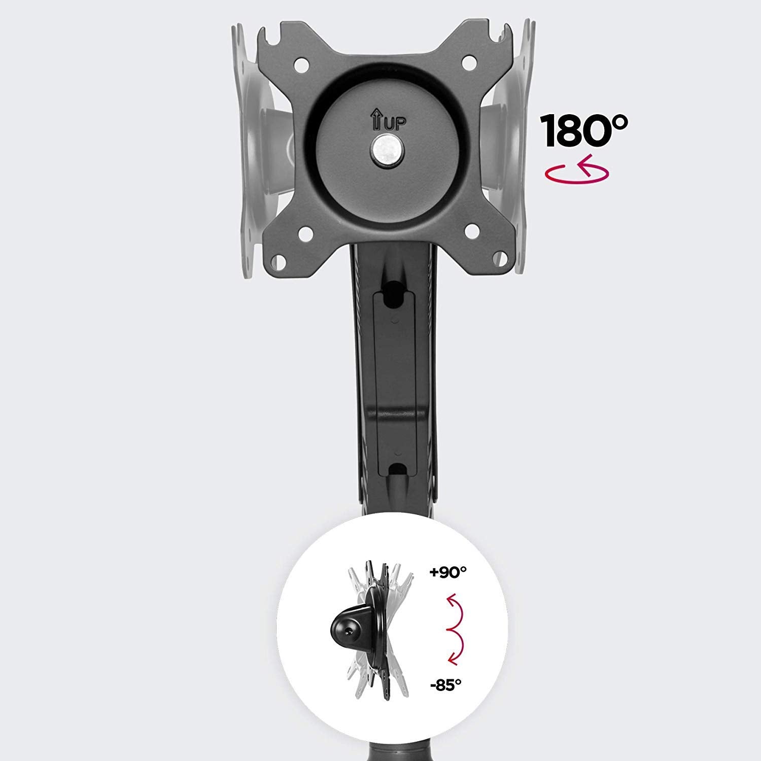 Duronic DMDC5X1 Monitorhalterung | Tischhalterung | Bildschirmhalterung | Monitorarm mit Gasdruckfeder | LCD/LED Computer (Neigung + 90 ° | -45 ° | Schwenkung 180 ° | Rotation 360 °)