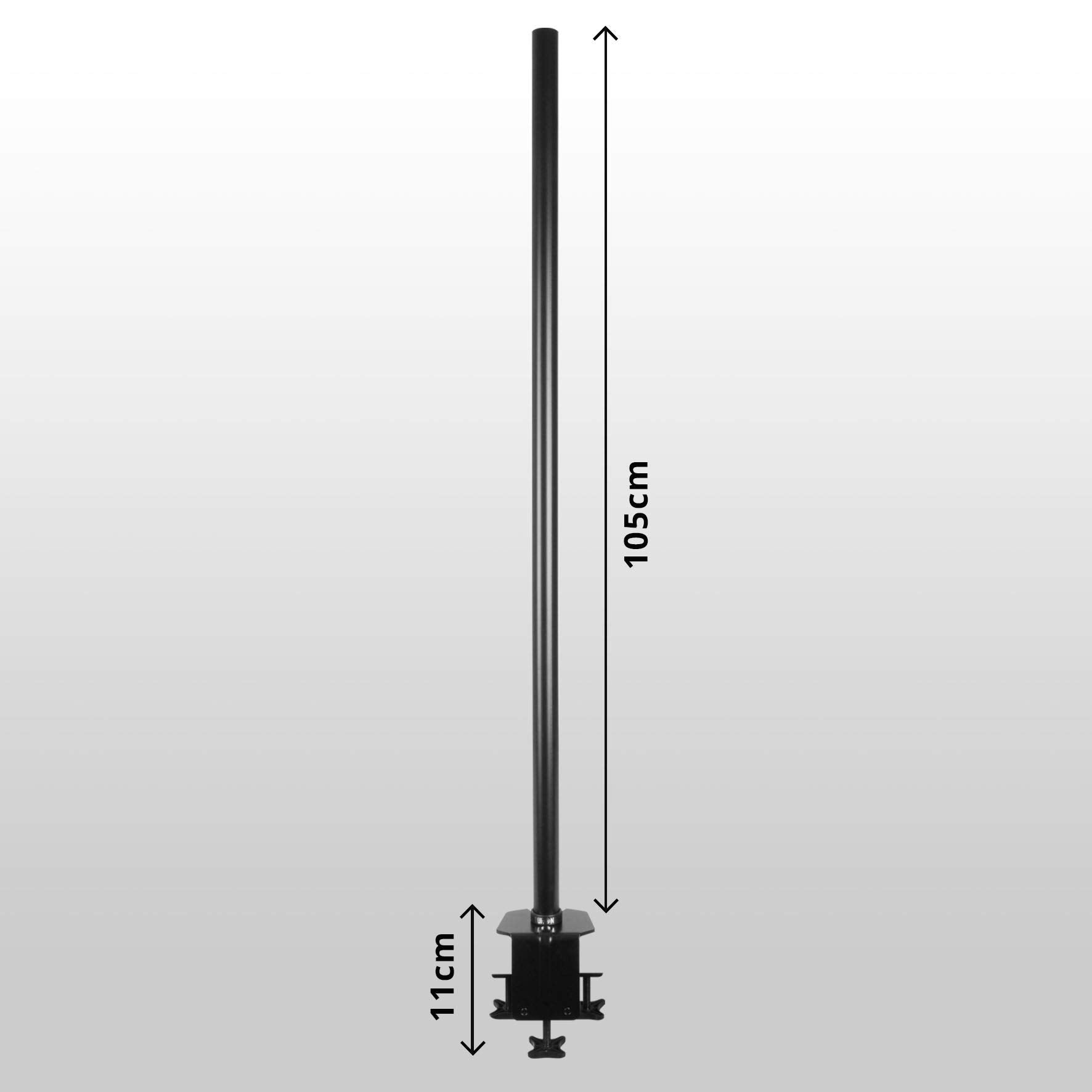 Duronic DM45POLE 105 cm Stange | Erweiterung für Monitorhalterung | Große Tischklemme mit drei Klemmen | Kompatibel mit Tischhalterung von Duronic | Hohe Flexibilität in Monitorhöhe | Verlängerung