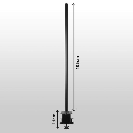 Duronic DM45POLE 105 cm Stange - Erweiterung für Monitorhalterung - Große Tischklemme mit DREI Klemmen - Kompatibel mit Tischhalterung von Duronic - Hohe Flexibilität in Monitorhöhe - Verlängerung