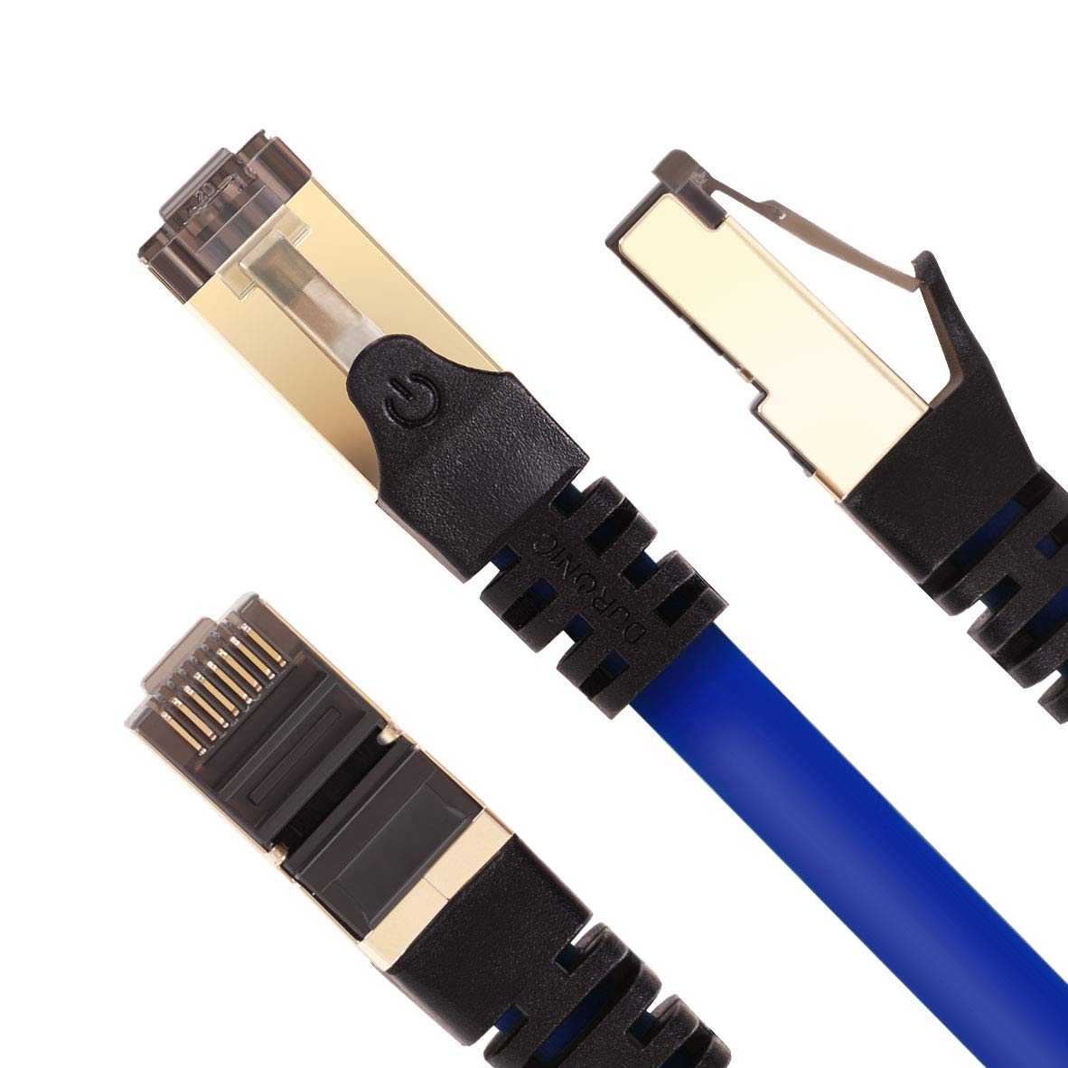 Duronic CAT8 BE 1 m Ethernet-Kabel | 40 Gbps Netzwerkabel | RJ45 Gigabit LAN Kabel Cat 8 | Patch Kabel 2000 MHz S/FTP Schirmung | TV Streaming Router Modem Switch Internetkabel 10 100 1000 Mbit