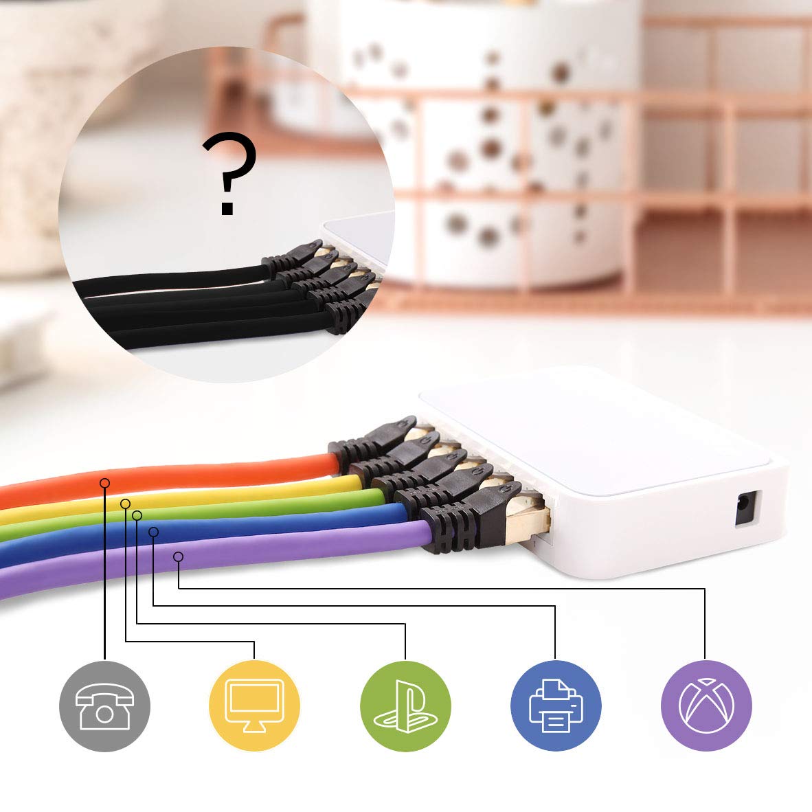 Duronic CAT8 YW 1,5 m Ethernet-Kabel | 40 Gbps Netzwerkabel | RJ45 Gigabit LAN Kabel Cat 8 | Patch Kabel 2000 MHz S/FTP Schirmung | TV Streaming Router Modem Switch Internetkabel 10 100 1000 Mbit
