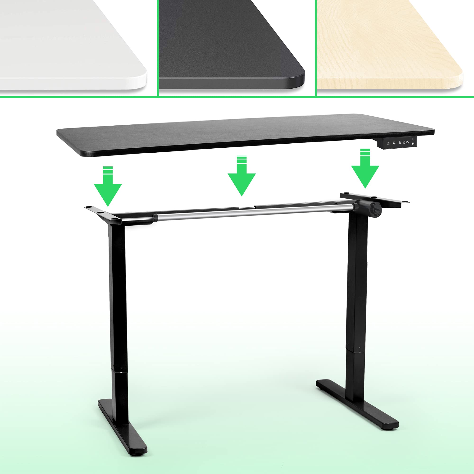 Duronic TM12 BK Schreibtisch Tischgestell | Elektrisch höhenverstellbar bis 120 cm | Gestell für Tischplatten bis 140 cm | Tischbein stufenlos mit 1 Motor | 2 Memory Slots | Computertisch Home Office