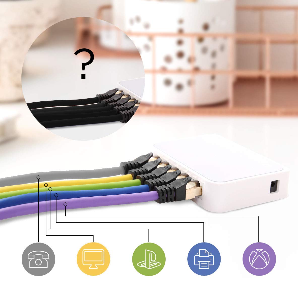 Duronic CAT8 GY 1 m Ethernet-Kabel | 40 Gbps Netzwerkabel | RJ45 Gigabit LAN Kabel Cat 8 | Patch Kabel 2000 MHz S/FTP Schirmung | TV Streaming Router Modem Switch Internetkabel 10 100 1000 Mbit