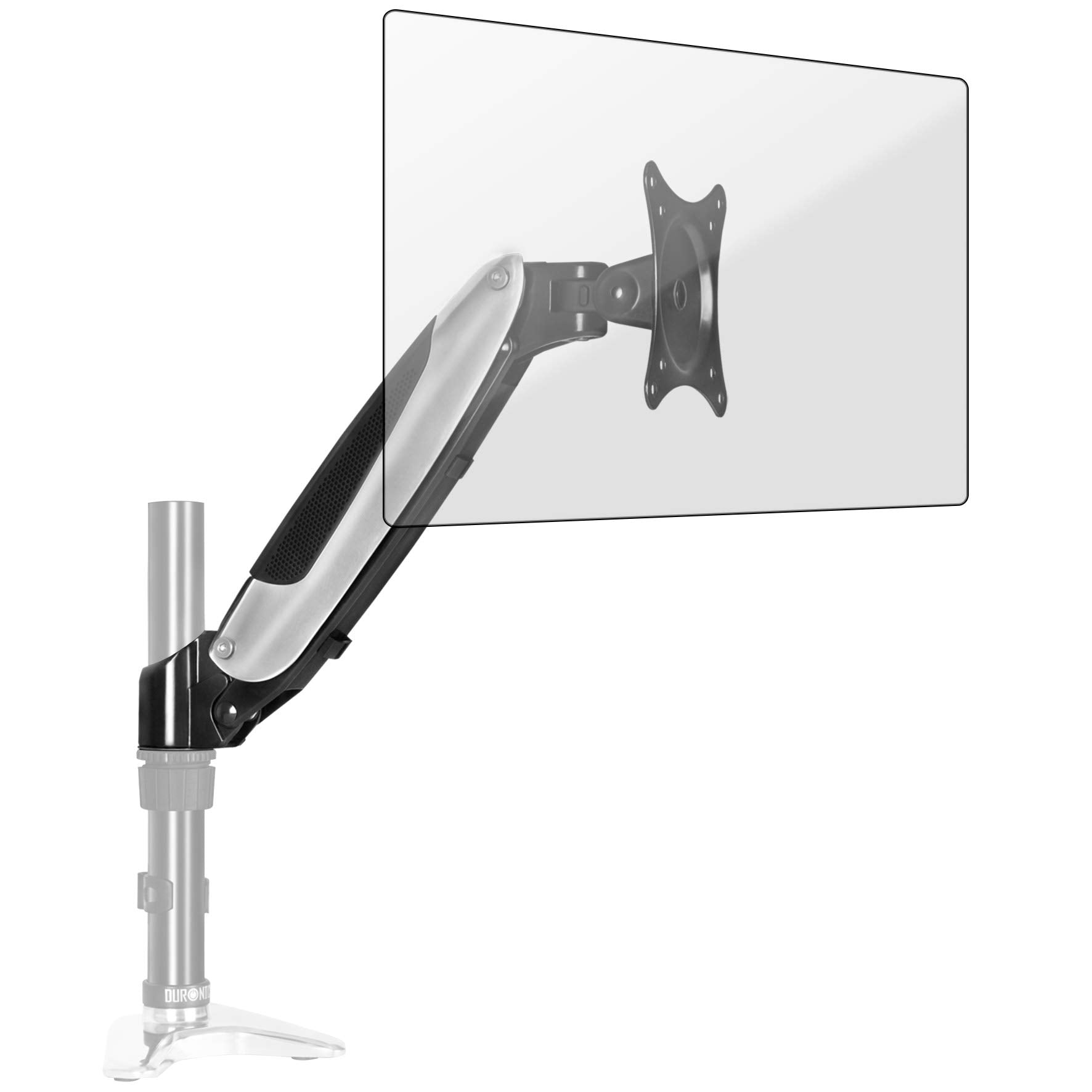 Duronic DML6S1 Kompletter Monitorarm | kompatibel mit DM65 Monitorhalterungen | Tischhalterungen | Vertikale On-The-Fly-Einstellung | Ermöglicht das Hinzufügen von Bildschirm oder Zubehör