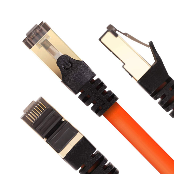 Duronic CAT8 OE 10 m Ethernet Netzwerkkabel | S/FTP Ethernet-Netzwerkkabel | Superschneller Patch-Ethernet-Kabel | Bis zu 2 GHz / 2000 MHz | RJ45-Anschlüsse | 40 Gigabit Datenübertragung