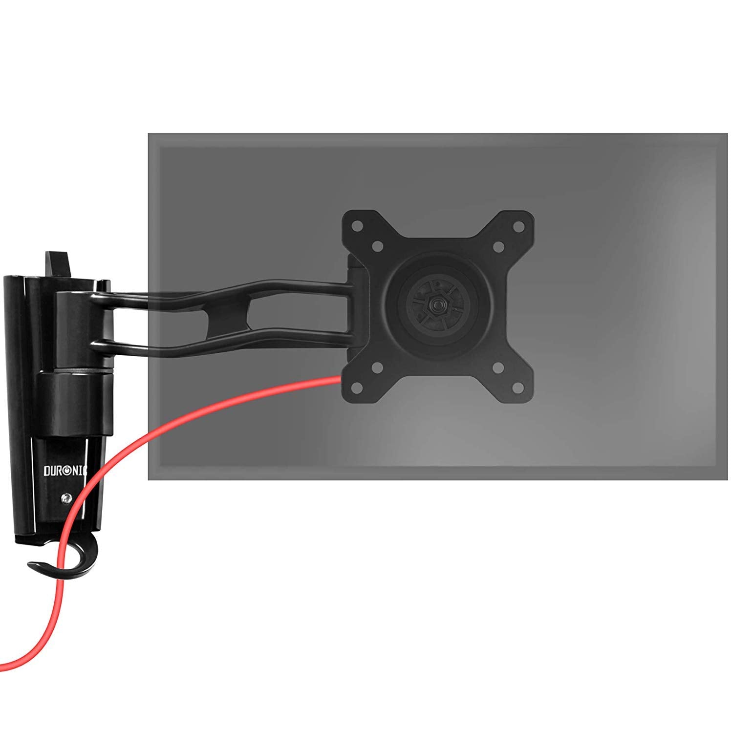 Duronic DM35W1X2 Monitor Wandhalterung | Monitorarm für Wandmontage | LCD, LED Bildschirm und TV bis 20 kg | VESA 75/100 | 15° Neigung | 180° Schwenkbar | 360° Drehbar | Display Halter für Home Office